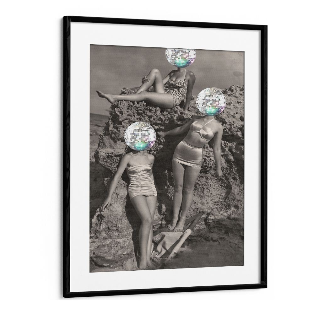 Summer Disco Vibe by the Art Concept Altered Art Prints in Black Frame With Mount