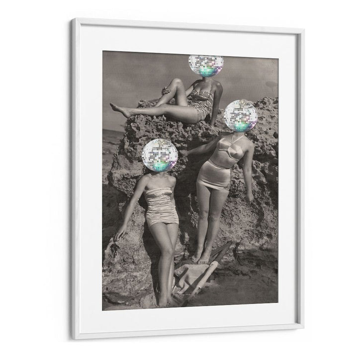 Summer Disco Vibe by the Art Concept Altered Art Prints in White Frame With Mount