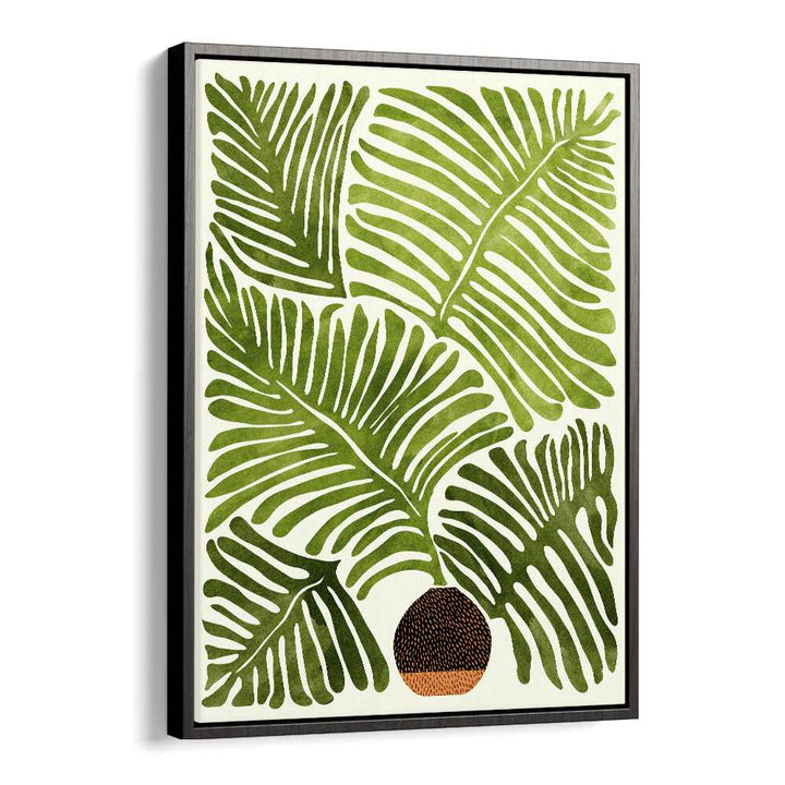 Summer Fern by Kristian Gallagher Botanical Flower Paintings Floral Paintings in Black Floater Frame