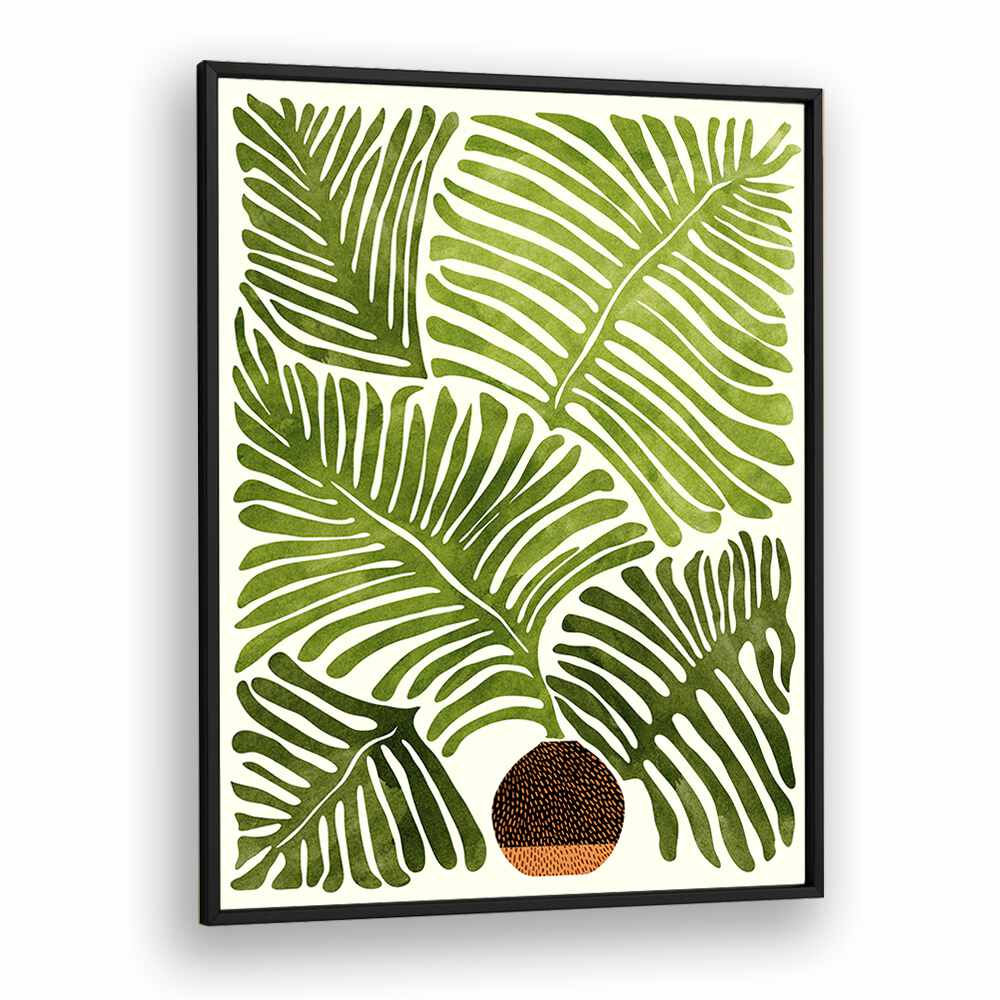 Summer Fern by Kristian Gallagher Botanical Flower Paintings Floral Paintings in Black Plain Frame