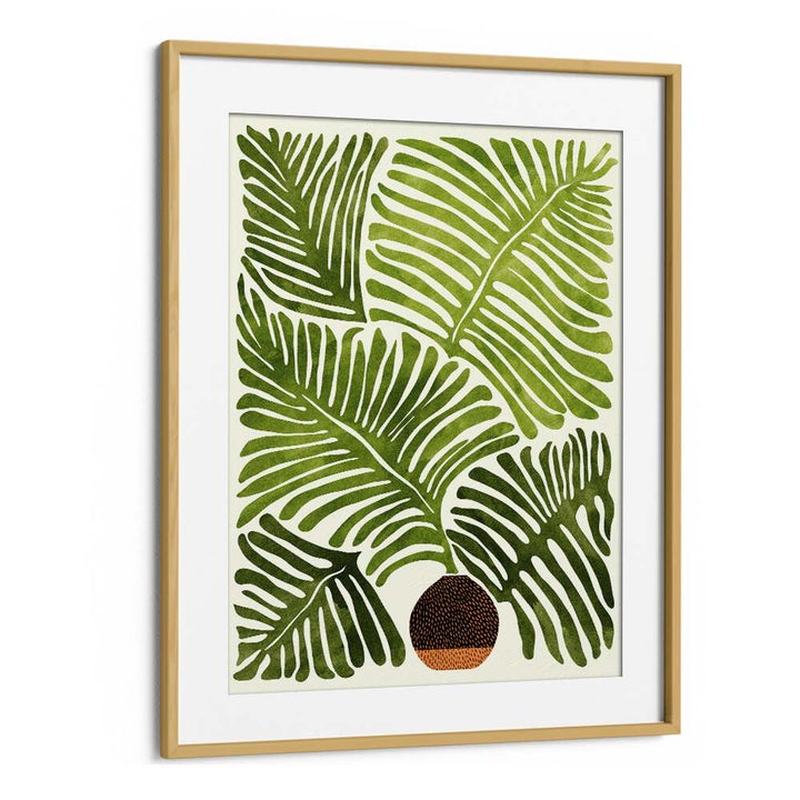 Summer Fern by Kristian Gallagher Botanical Flower Paintings Floral Paintings in Oak Wood Frame With Mount