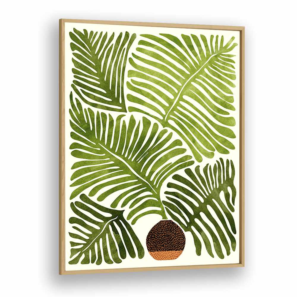 Summer Fern by Kristian Gallagher Botanical Flower Paintings Floral Paintings in Oak Wood Plain Frame