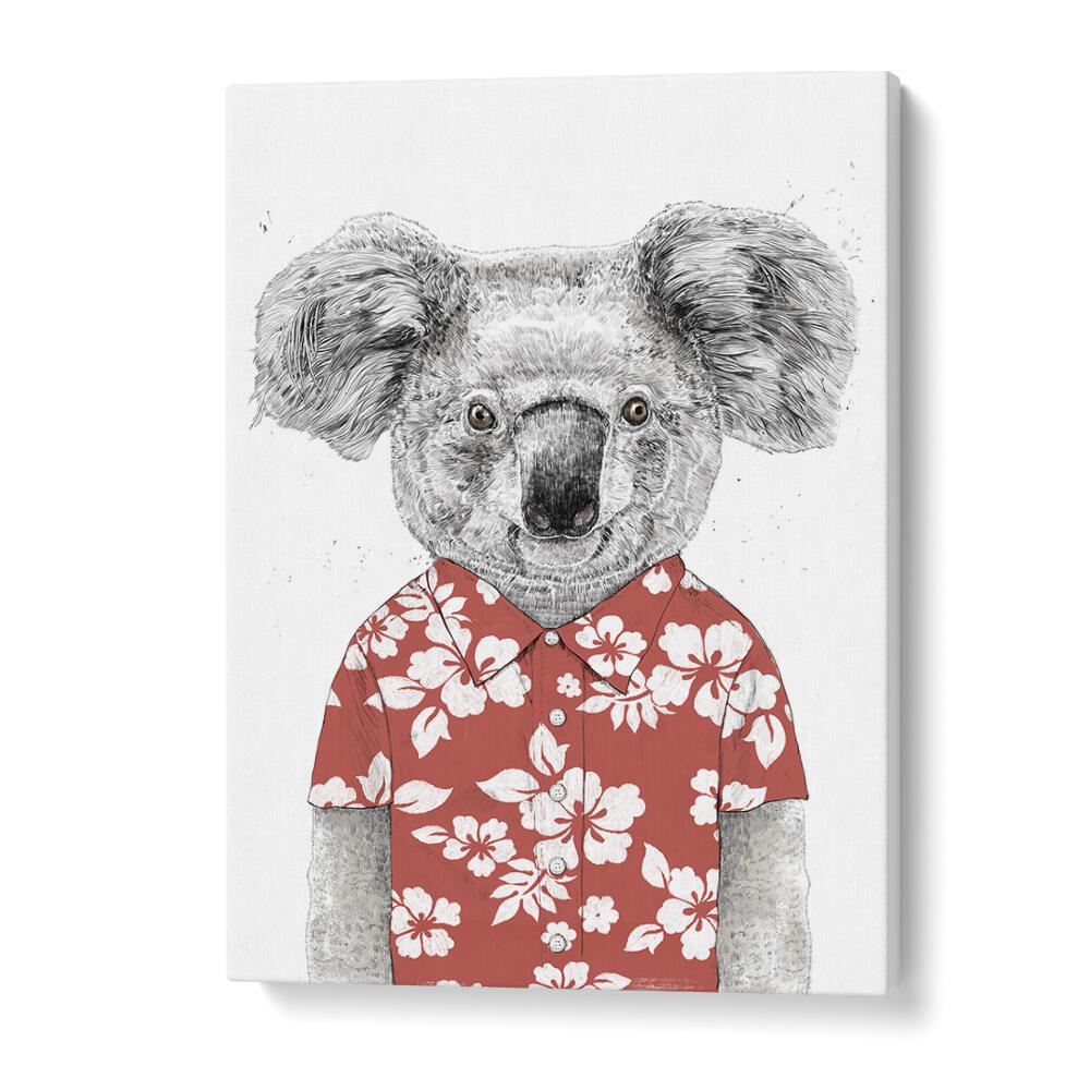 Summer Koala Red By Balazs Solti Kids Room Art in Gallery Wrap