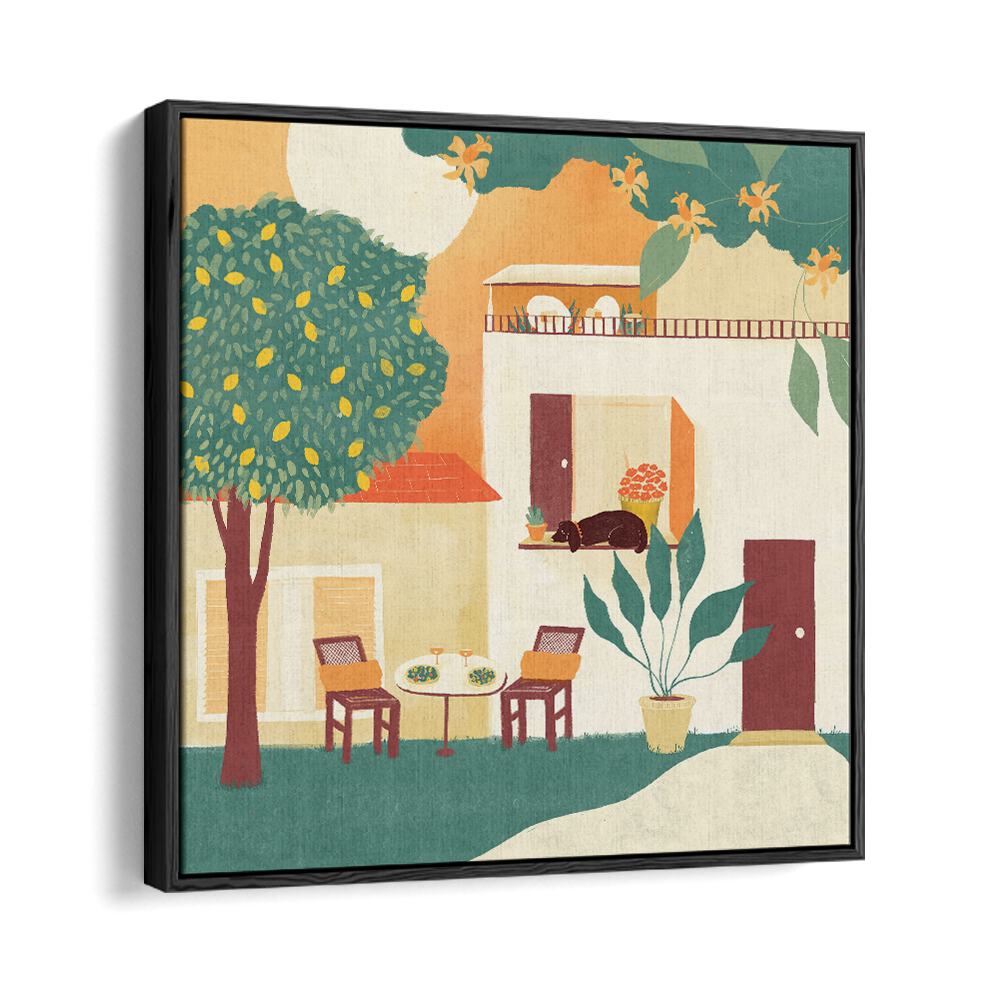 Summer Lunch by Shriya Bhattacharya Art Print in Black Floater Frame