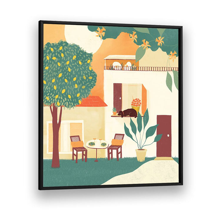 Summer Lunch by Shriya Bhattacharya Art Print in Black Plain Frame