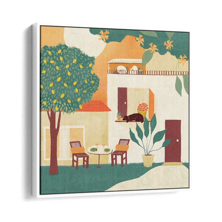 Summer Lunch by Shriya Bhattacharya Art Print in White Floater Frame