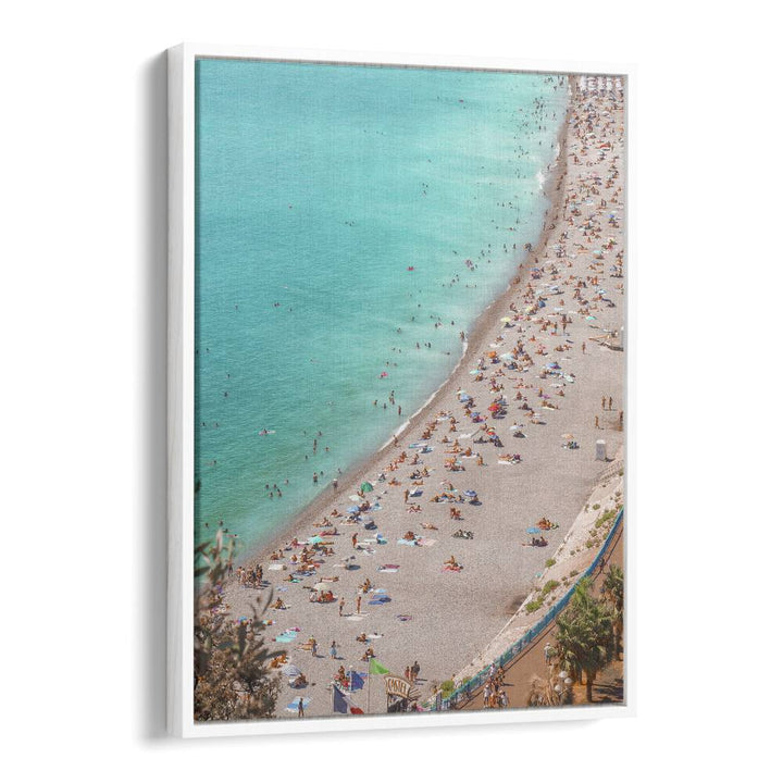 Summer Riviera By Grace Digital Art Co Beach Prints in White Floater Frame