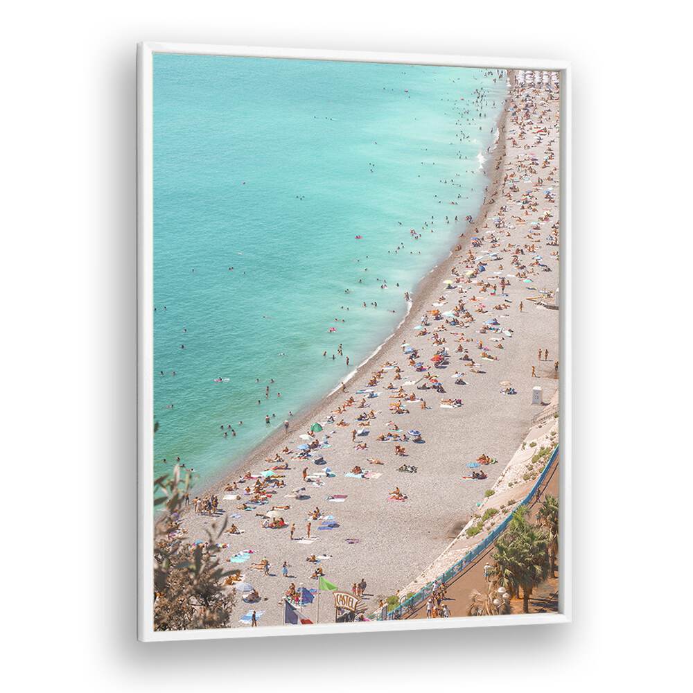 Summer Riviera By Grace Digital Art Co Beach Prints in White Plain Frame