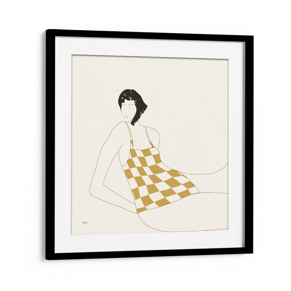 Sun In Squares By Andi Bell Beach Prints in Black Frame With Mount