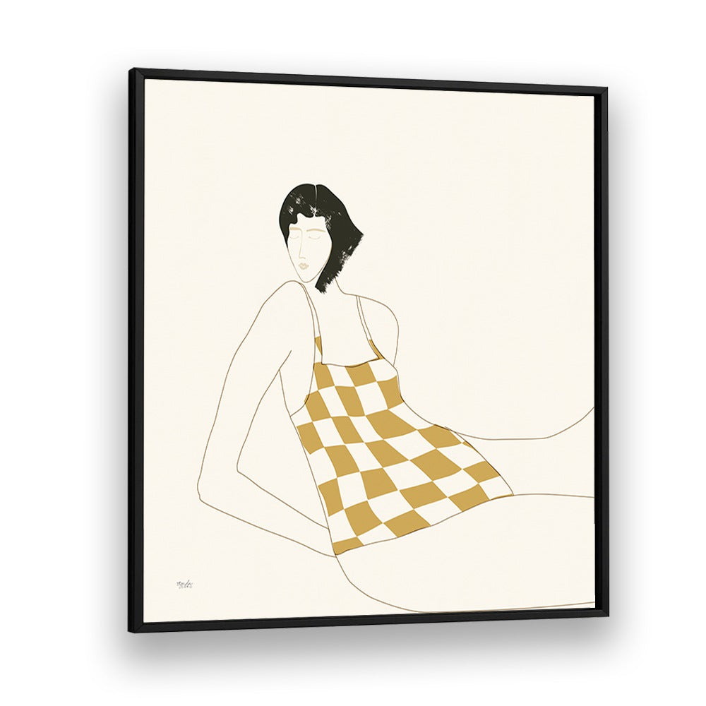 Sun In Squares By Andi Bell Beach Prints in Black Plain Frame