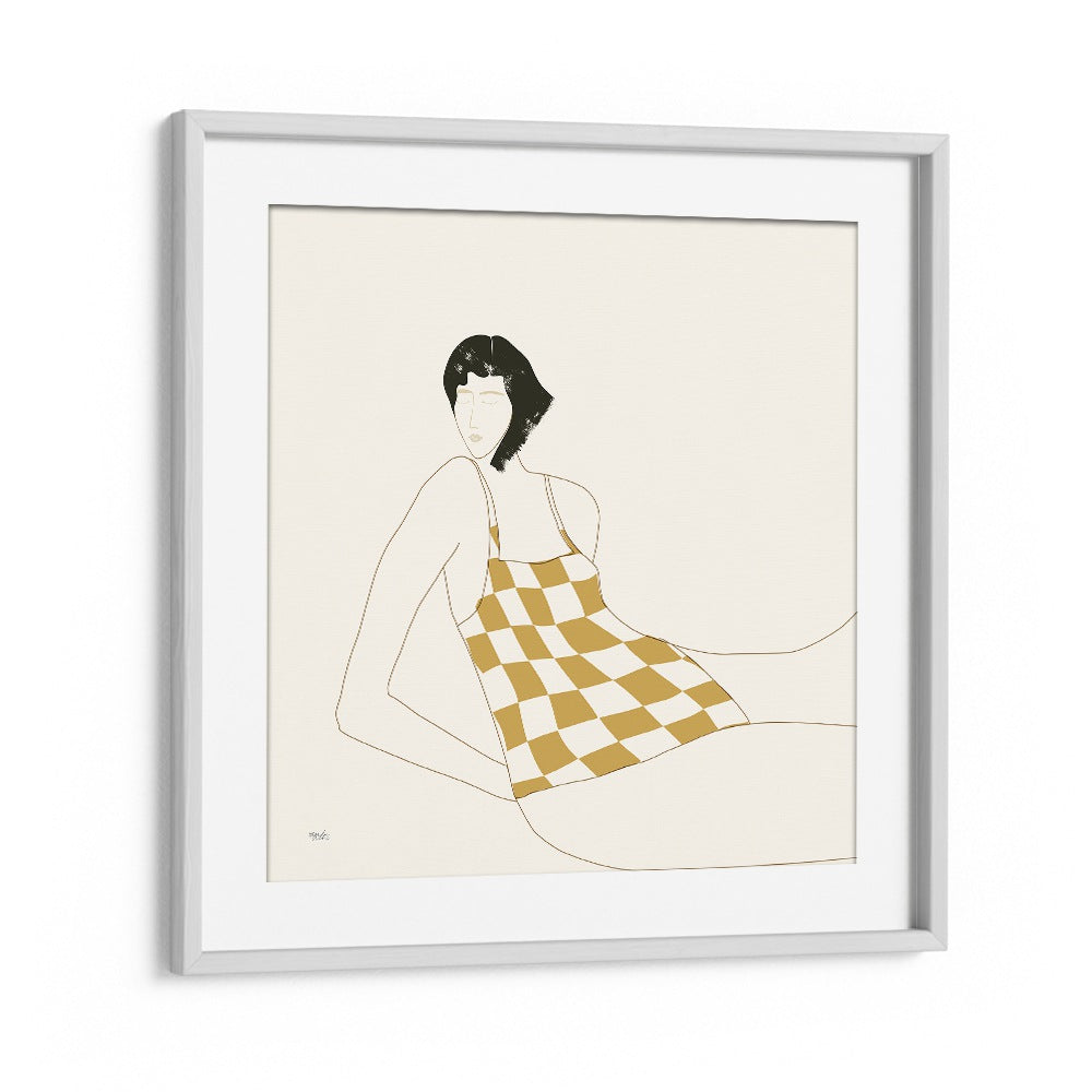 Sun In Squares By Andi Bell Beach Prints in White Frame With Mount