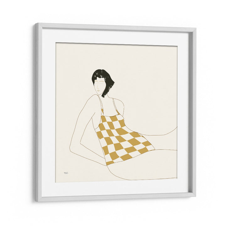 Sun In Squares By Andi Bell Beach Prints in White Frame With Mount