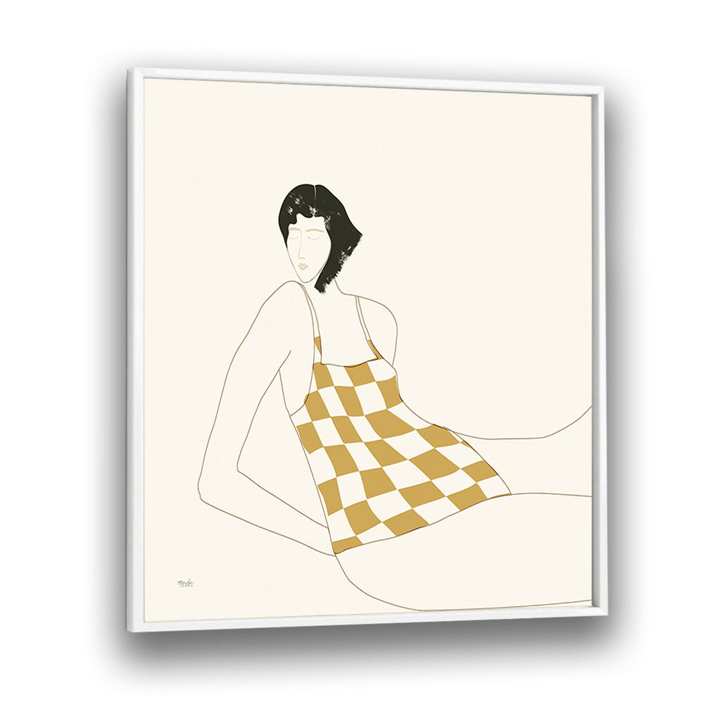 Sun In Squares By Andi Bell Beach Prints in White Plain Frame