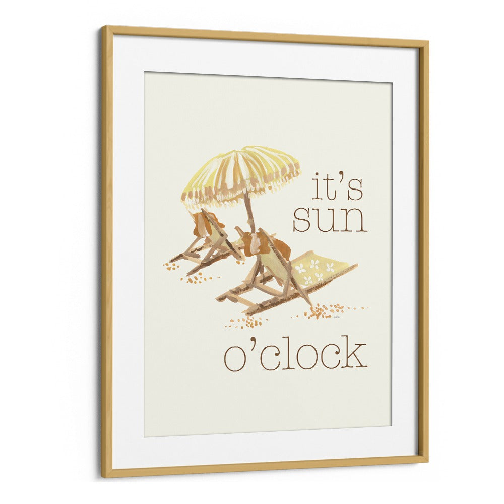 Sun O Clock by Ania Zwara Quotes Posters Wall Art Prints in Oak Wood Frame With Mount