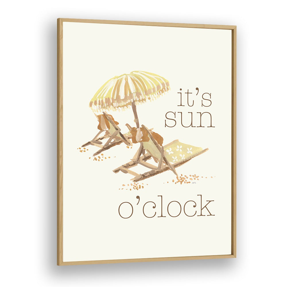 Sun O Clock by Ania Zwara Quotes Posters Wall Art Prints in Oak Wood Plain Frame