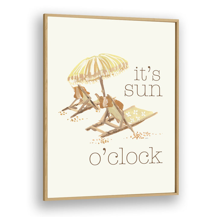 Sun O Clock by Ania Zwara Quotes Posters Wall Art Prints in Oak Wood Plain Frame