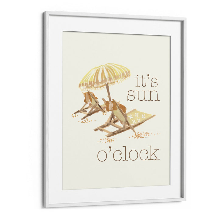 Sun O Clock by Ania Zwara Quotes Posters Wall Art Prints in White Frame With Mount