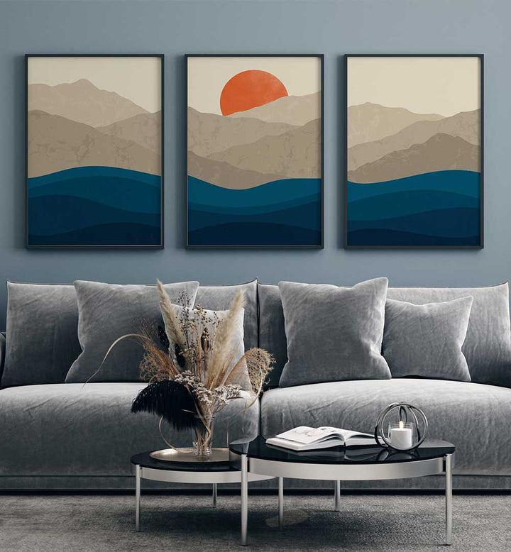 SUNBOUND SET , SET OF 3 PAINTINGS