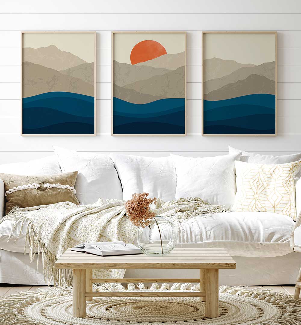 SUNBOUND SET , SET OF 3 PAINTINGS