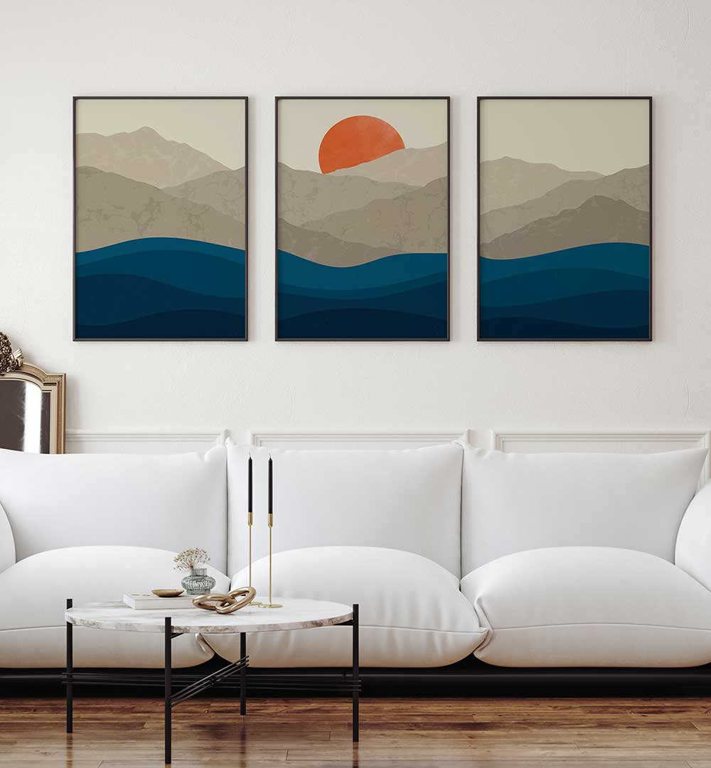 SUNBOUND SET , SET OF 3 PAINTINGS