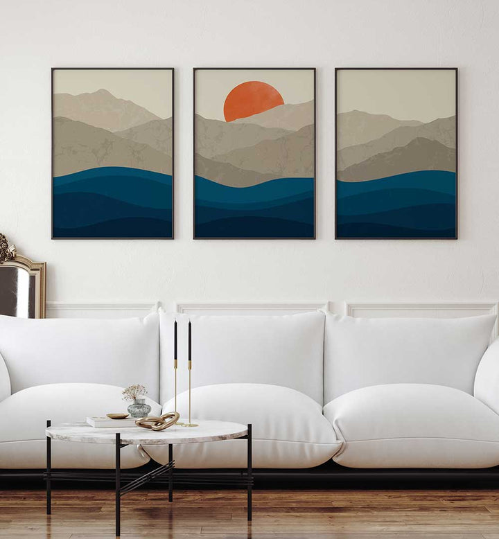 SUNBOUND SET , SET OF 3 PAINTINGS