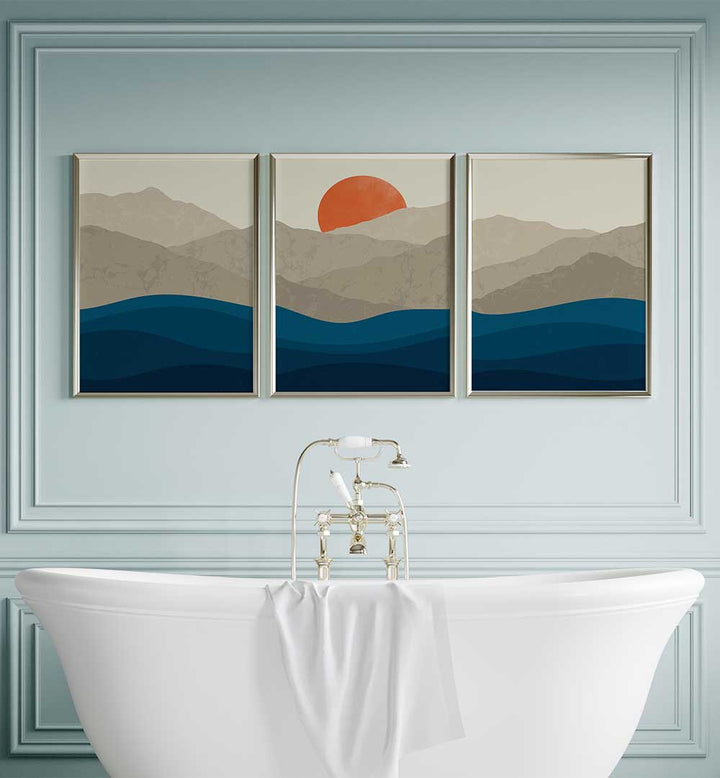 SUNBOUND SET , SET OF 3 PAINTINGS
