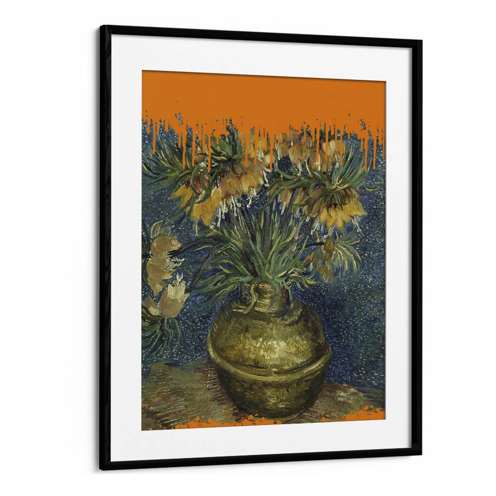 Sunflowers and the Splash Van Gogh by the Art Concept Altered Art Prints in Black Frame With Mount