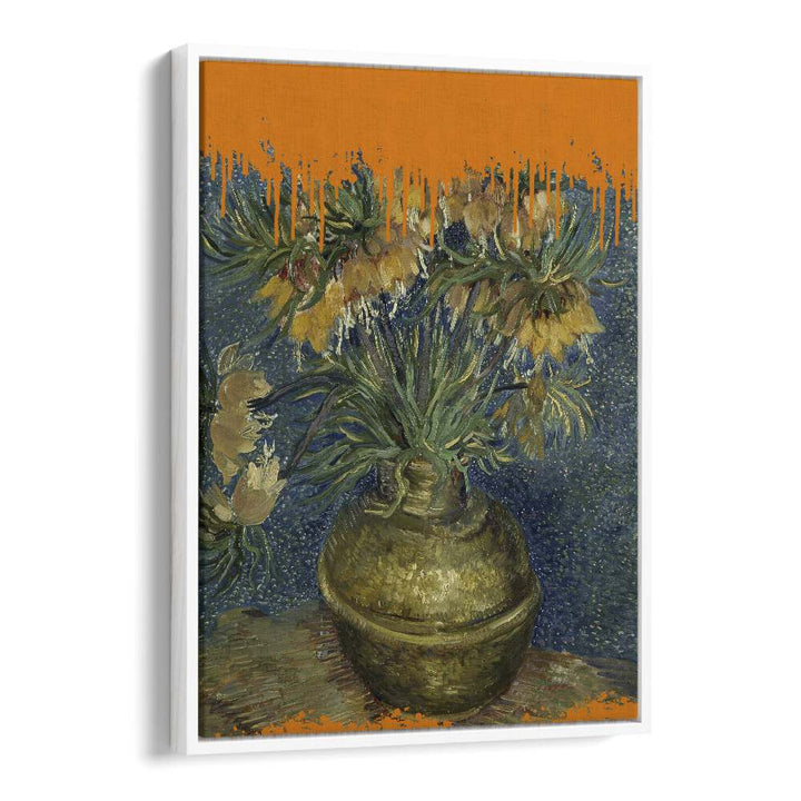 Sunflowers and the Splash Van Gogh by the Art Concept Altered Art Prints in White Floater Frame