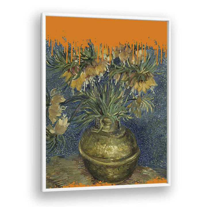 Sunflowers and the Splash Van Gogh by the Art Concept Altered Art Prints in White Plain Frame