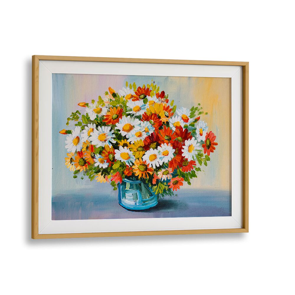 Sunkissed Petals ii Vintage European Paintings in Oak Wood Frame With Mount