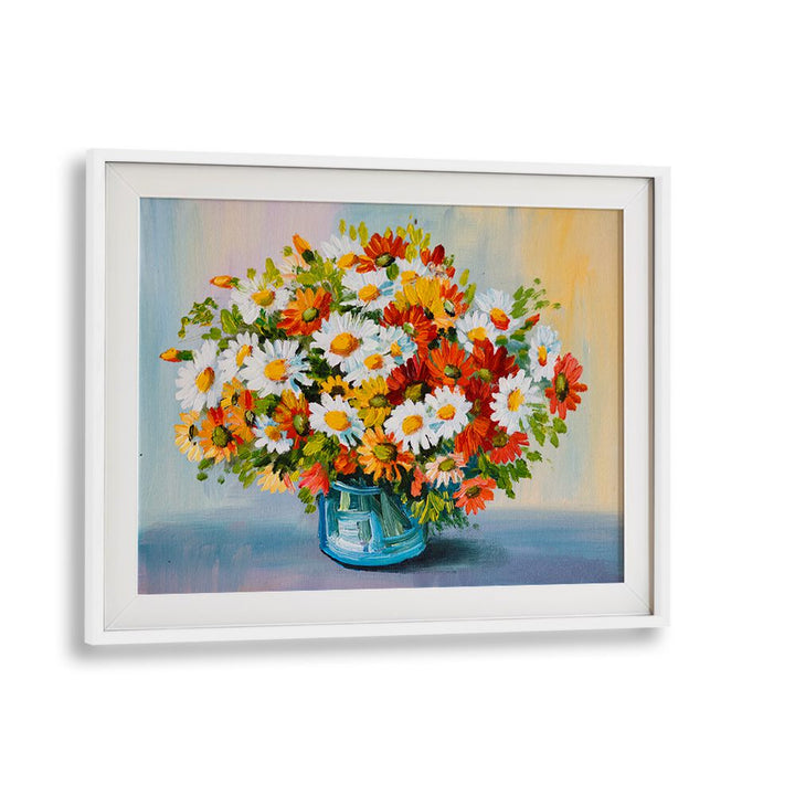 Sunkissed Petals ii Vintage European Paintings in White Frame With Mount