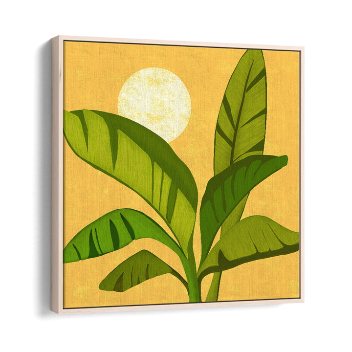 Sunny Golden Tropics by Kristian Gallagher Wall Art Prints in Oak Wood Floater Frame