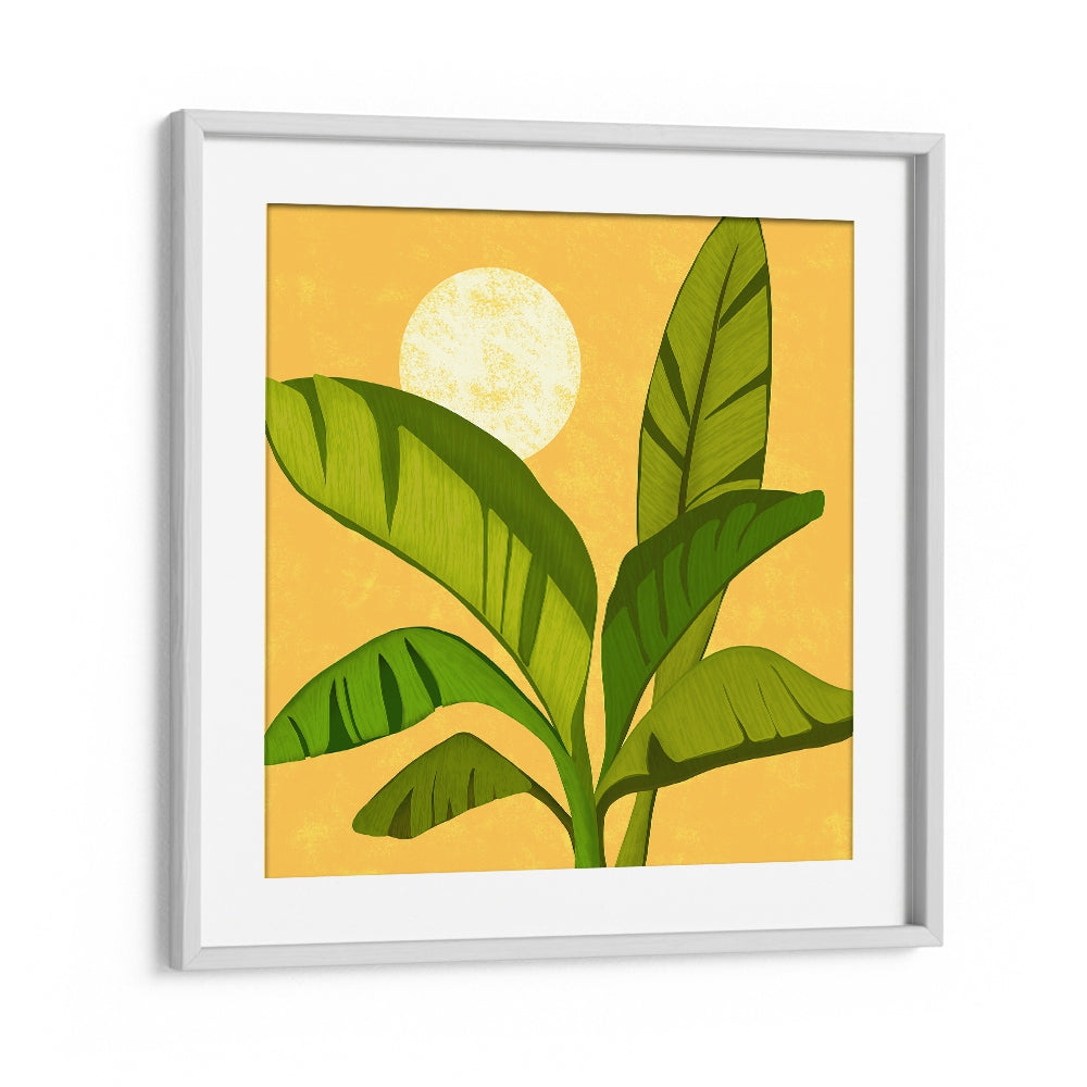 Sunny Golden Tropics by Kristian Gallagher Wall Art Prints in White Frame With Mount