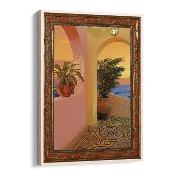 Sunny Place By Cosmo Zach Surreal Art Prints in Oak Wood Floater Frame