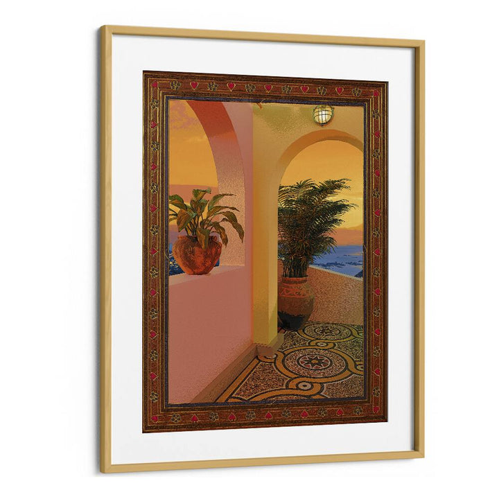 Sunny Place By Cosmo Zach Surreal Art Prints in Oak Wood Frame With Mount