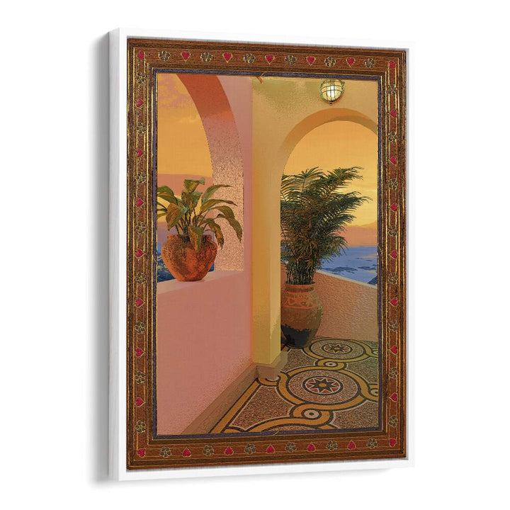 Sunny Place By Cosmo Zach Surreal Art Prints in White Floater Frame