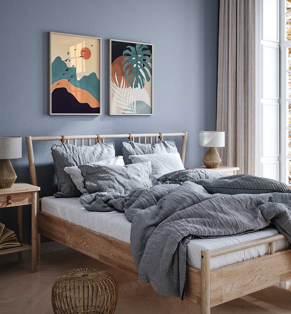 SUNRISE JUNGLE SET , SET OF 2 PAINTINGS