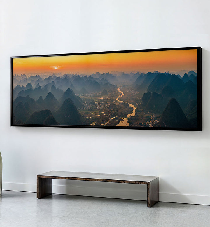 SUNRISE AT YANGSHUO , PANORAMIC ART
