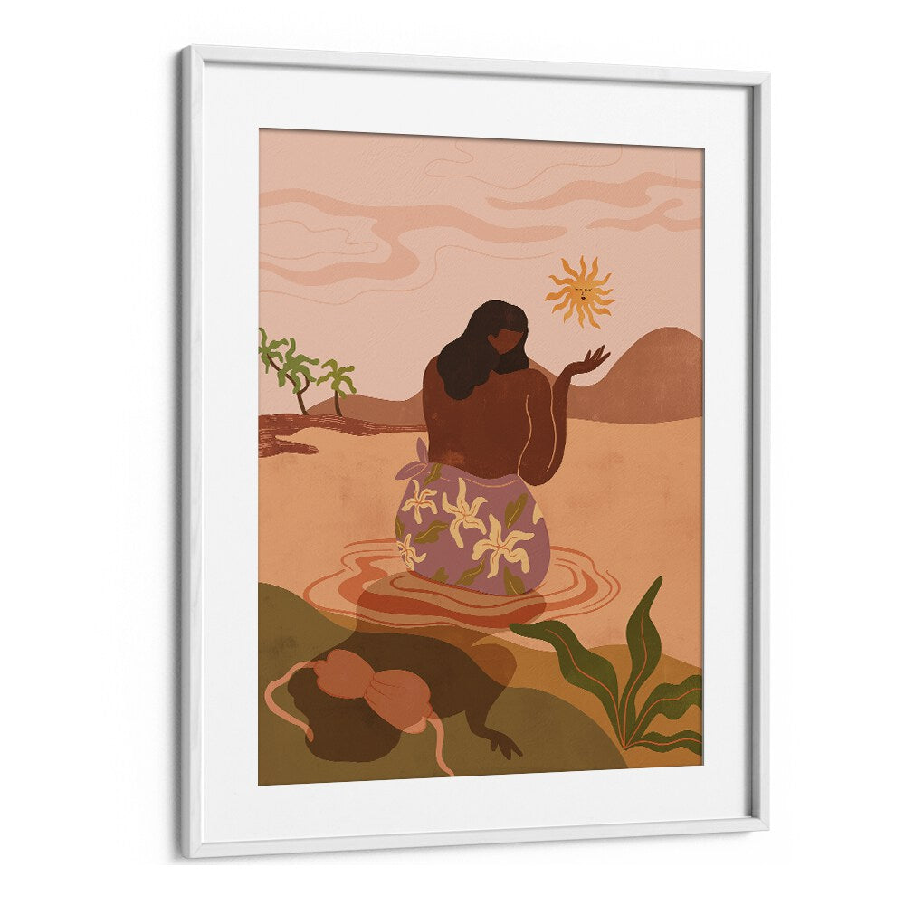 Sunset By Arty Guava Wall Art Prints in White Frame With Mount