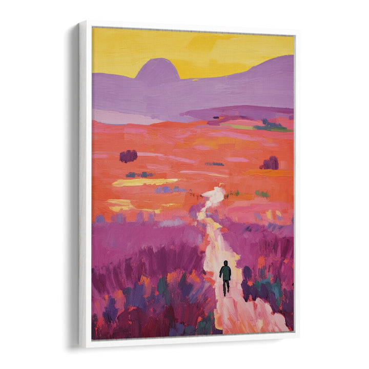 Sunset In Dessert  Kids Paintings in White Floater Frame