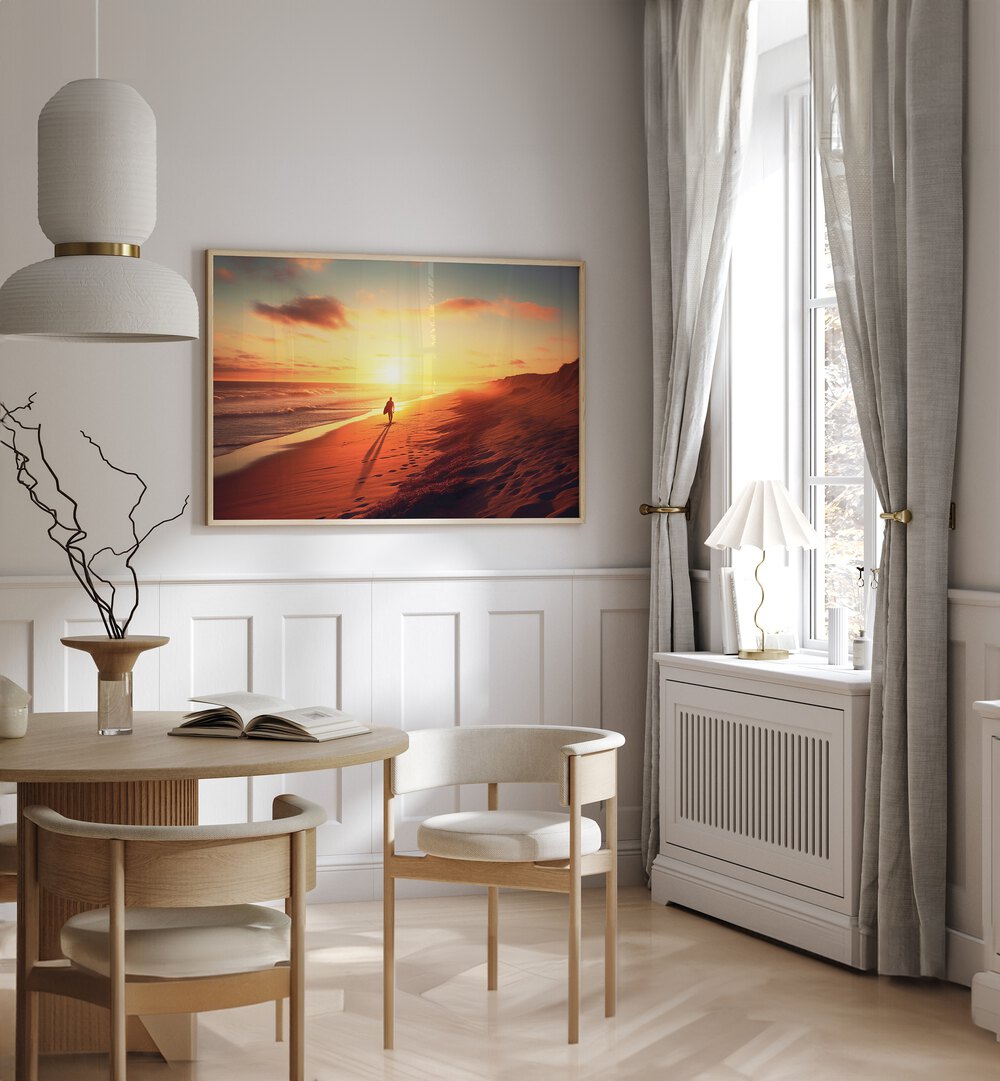 Tranquil scene of SUNSET BEACH, BEACH PAINTINGS by Philippe Hugonnard, perfect for beach lovers and home decor.