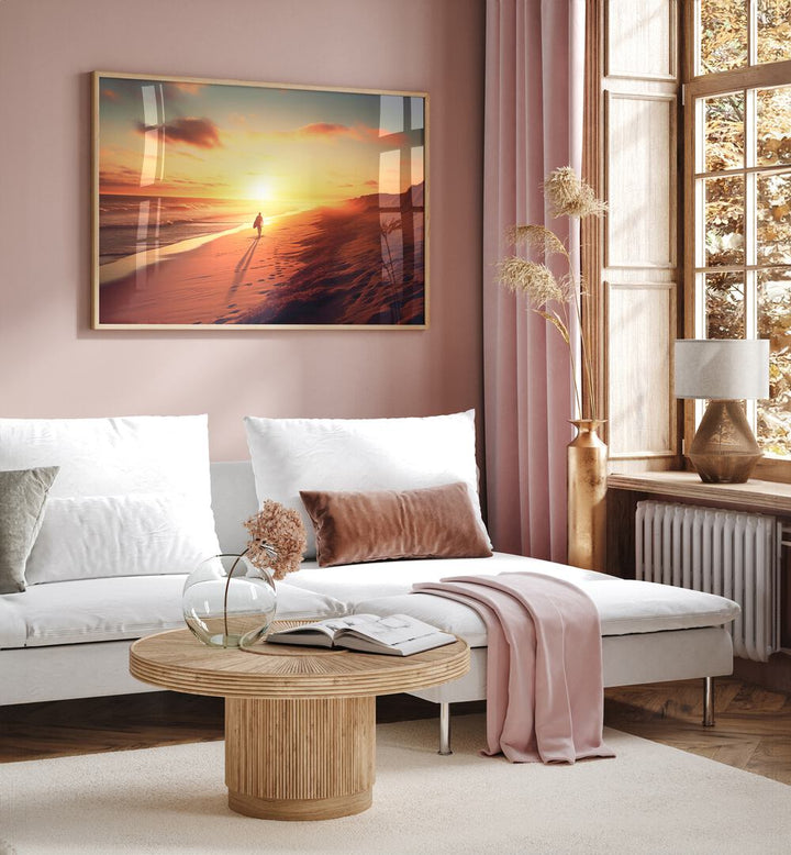 Serene SUNSET BEACH, BEACH PAINTINGS by Philippe Hugonnard, perfect for beach lovers to enhance their space.