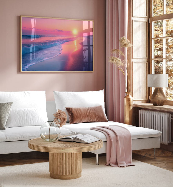 Tranquil SUNSET SONATA, BEACH PAINTINGS by Philippe Hugonnard enhance relaxation in modern home decor.