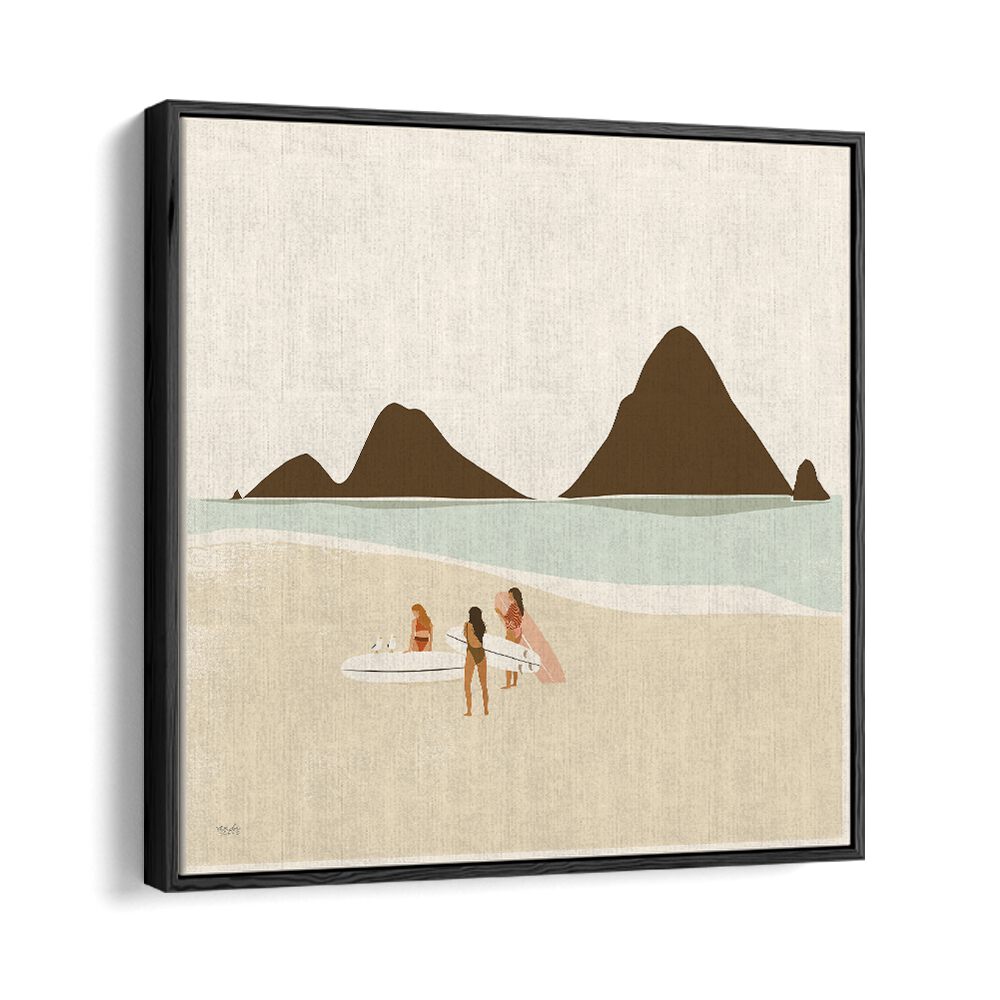 Surf Club By Andi Bell Beach Prints in Black Floater Frame