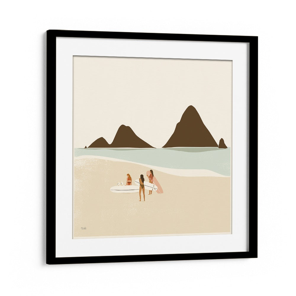 Surf Club By Andi Bell Beach Prints in Black Frame With Mount