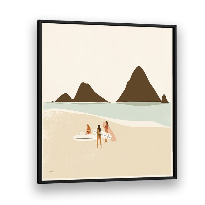 Surf Club By Andi Bell Beach Prints in Black Plain Frame