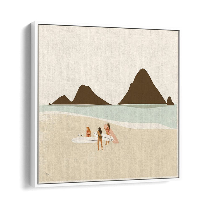 Surf Club By Andi Bell Beach Prints in White Floater Frame