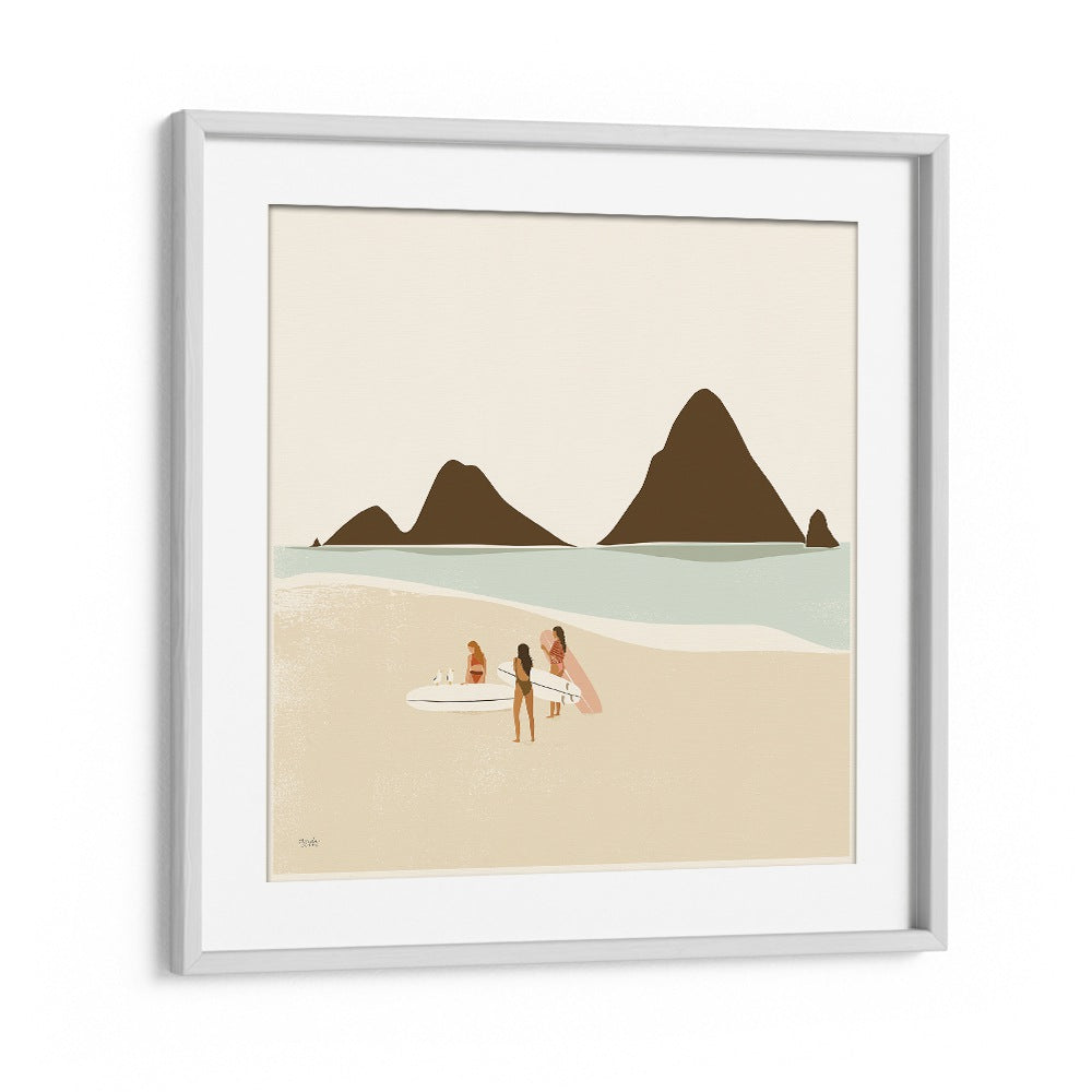 Surf Club By Andi Bell Beach Prints in White Frame With Mount