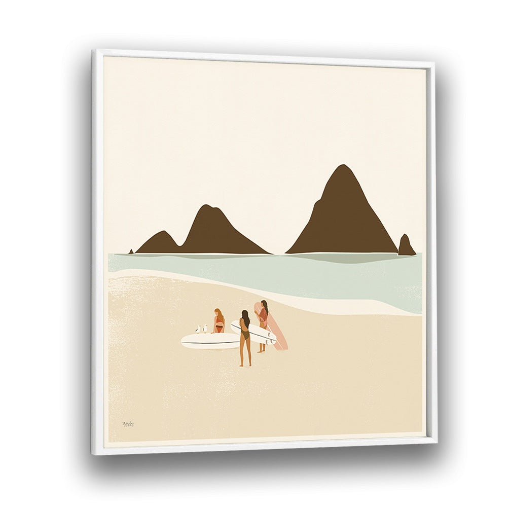 Surf Club By Andi Bell Beach Prints in White Plain Frame