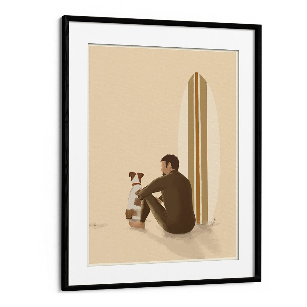 Surf Team By Andi Bell Beach Prints in Black Frame With Mount